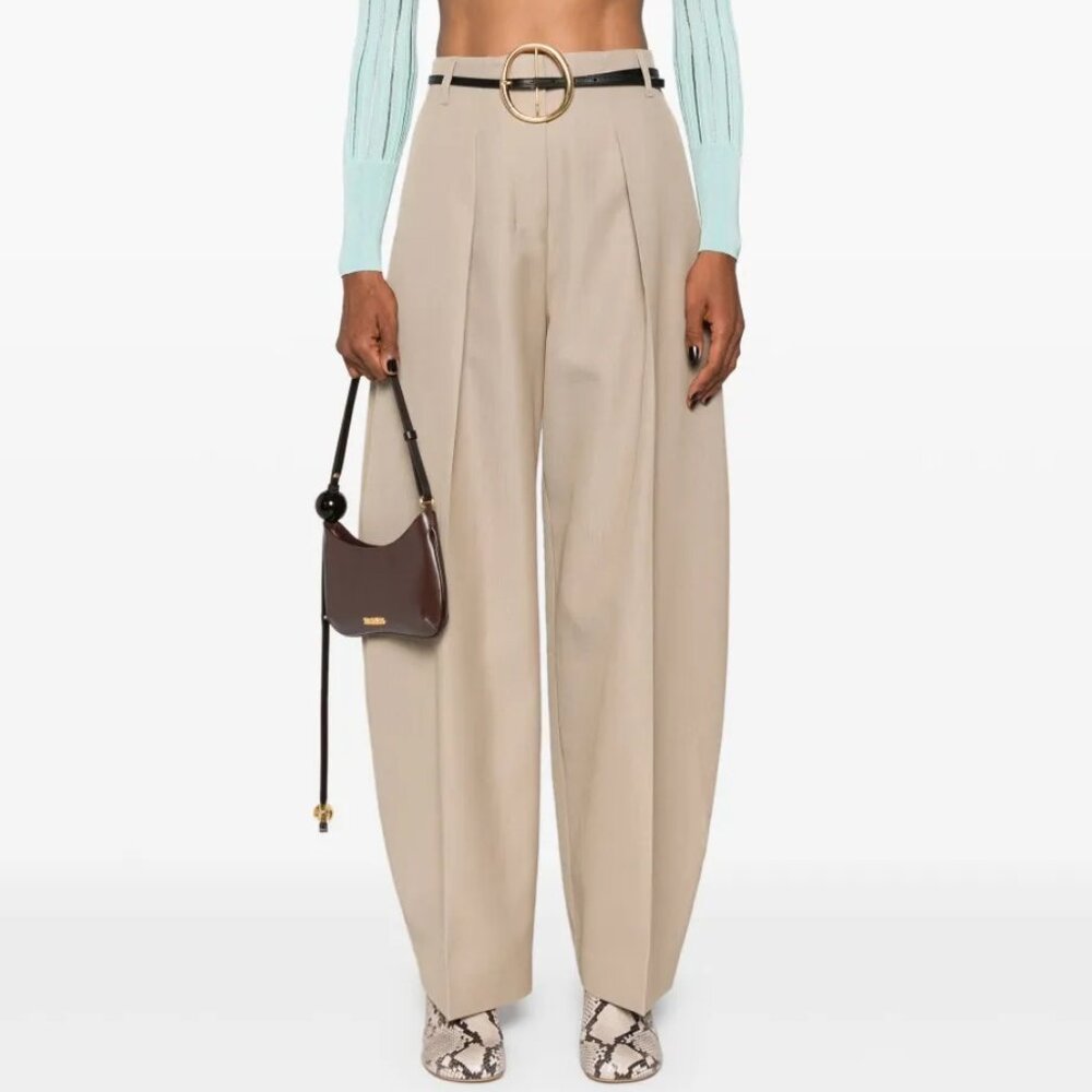 JACQUEMUS Beige 'Le pantalon Ovalo' Trousers